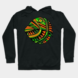 Mazipoodles New Fish Head Leaf Black Green Orange Hoodie